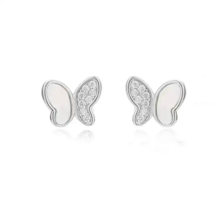 0.25 Ct Natural Round Cut Kadi  Designer Diamond Earrings in 9K White Gold