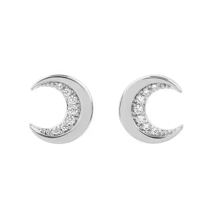 0.5 Ct Natural Round Cut Krystle  Designer Diamond Earrings in 9K White Gold
