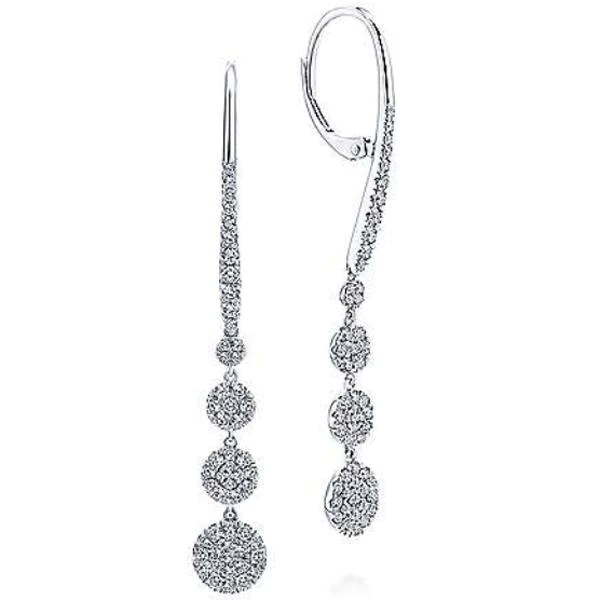 1 Ct Natural Round Cut Kizzy  Designer Diamond Earrings in 9K White Gold