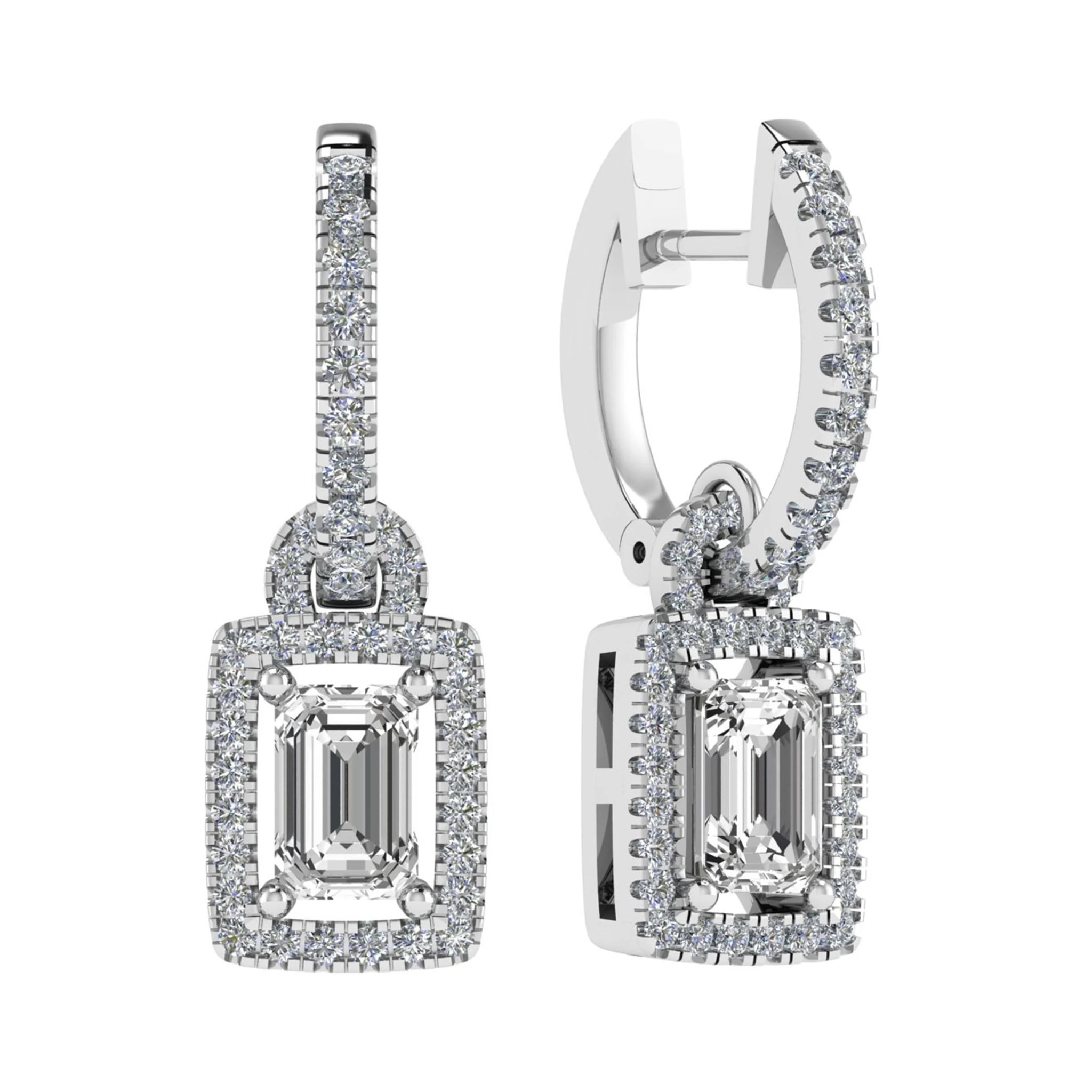 Louime Natural 4 Prong Set  Diamond Earrings