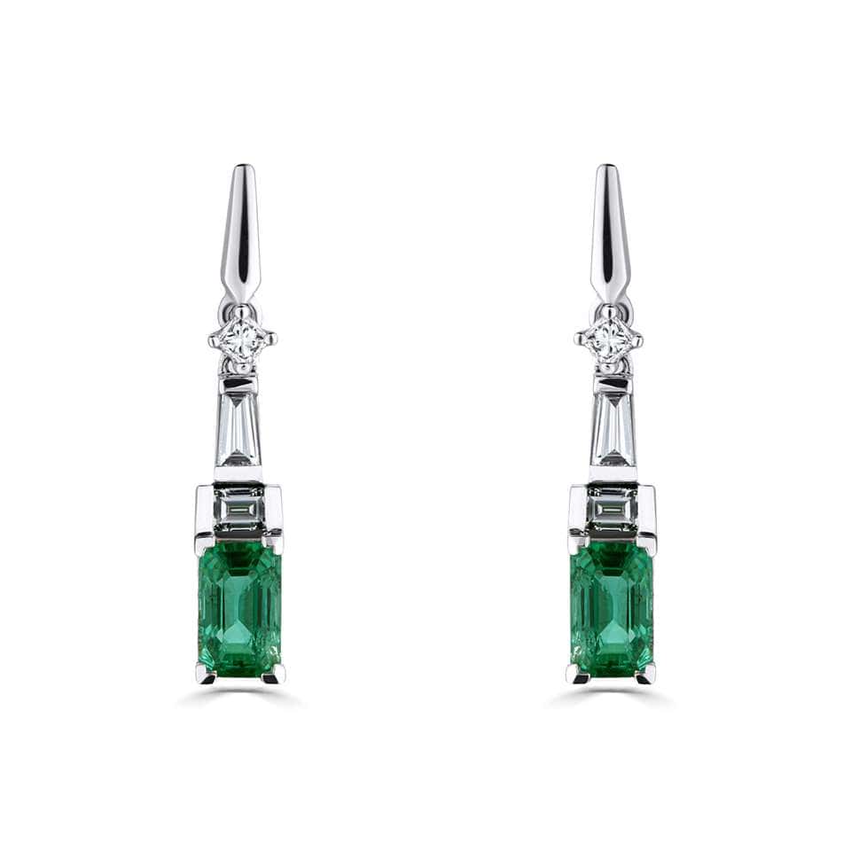 1.01 Carat Mixed Shaped Gemstone Earrings in Blue Sapphire, Ruby And Emerald