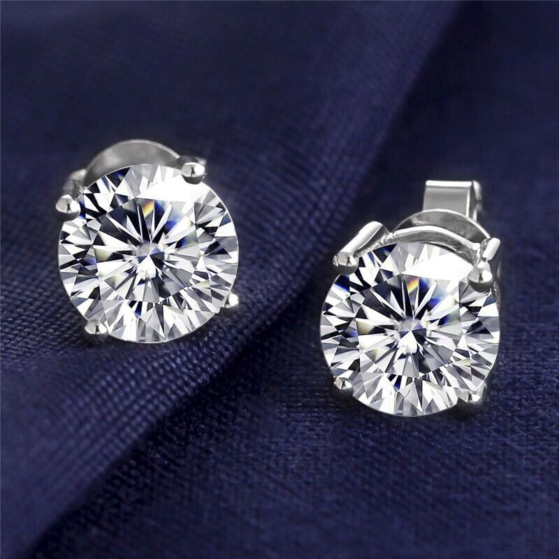 0.20 Carat Natural Round F/SI Diamond Stud Earrings In White Gold