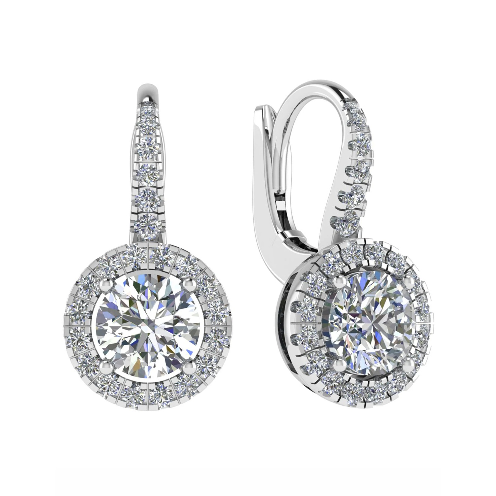 0.5 Ct Natural Round Cut Kiona  Hoop Diamond Earrings in 9K White Gold