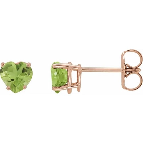 Flurekin Peridot 4 Prong Set  Diamond Earrings
