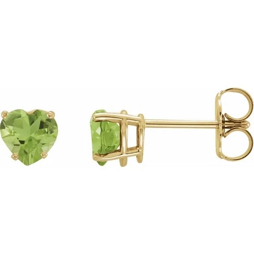 Flurekin Peridot 4 Prong Set  Diamond Earrings