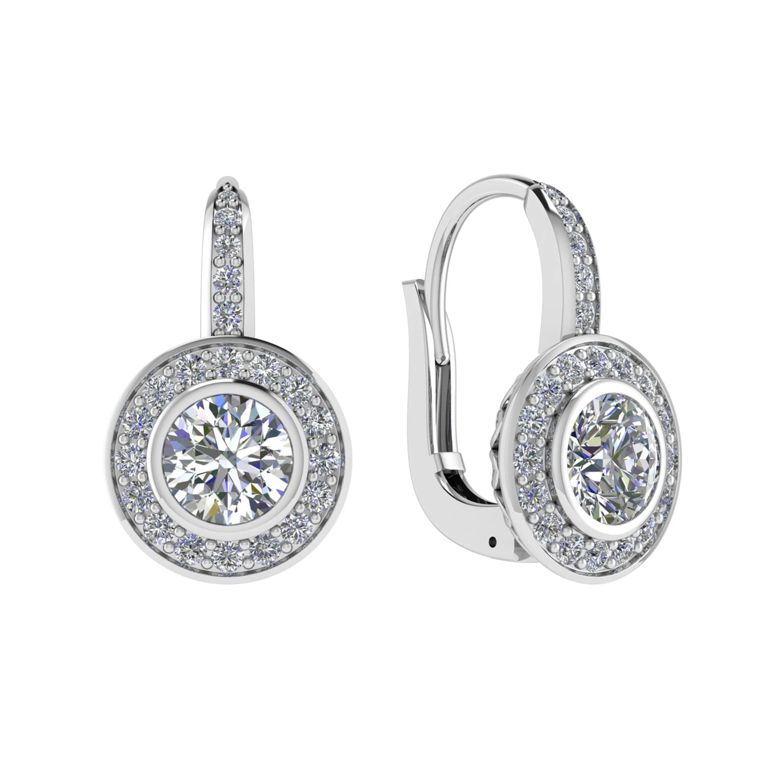 Kiki 0.50 - 2.00 Carat Natural Bezel Set  Diamond Earrings