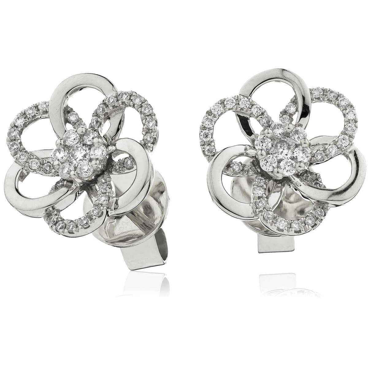 0.20 Carat Natural Round Flower Style Diamond Earrings
