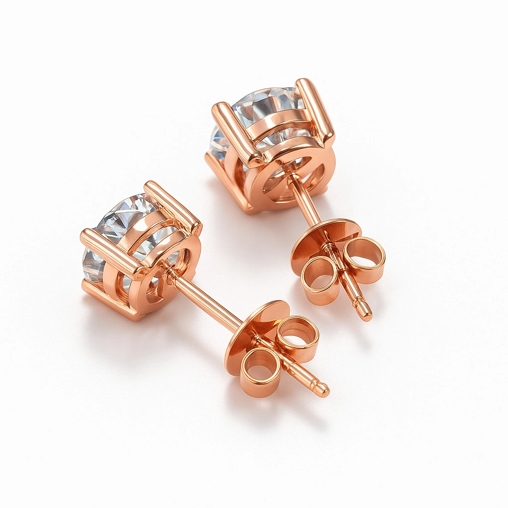 Juniper 4 Prong Basket Diamond Stud Earrings | Sunshine Diamonds