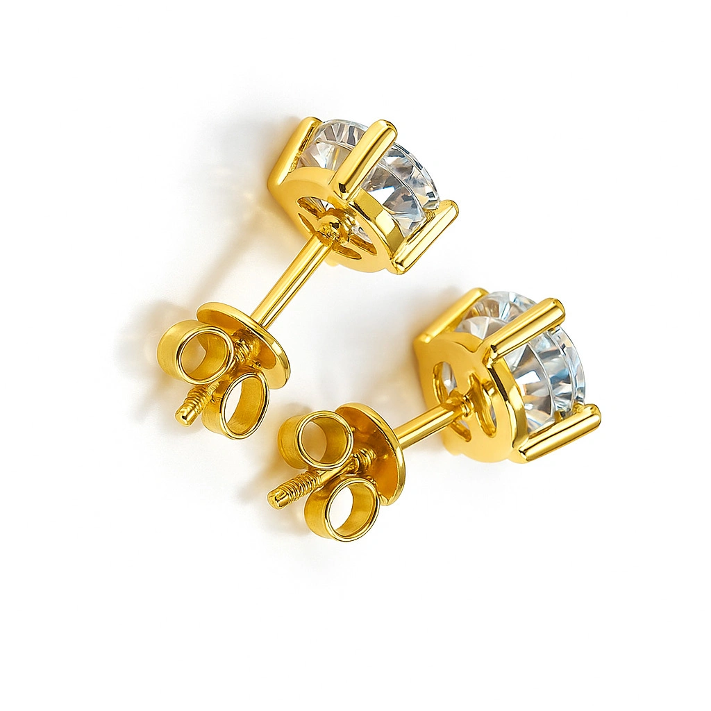 Juniper 4 Prong Basket Diamond Stud Earrings | Sunshine Diamonds