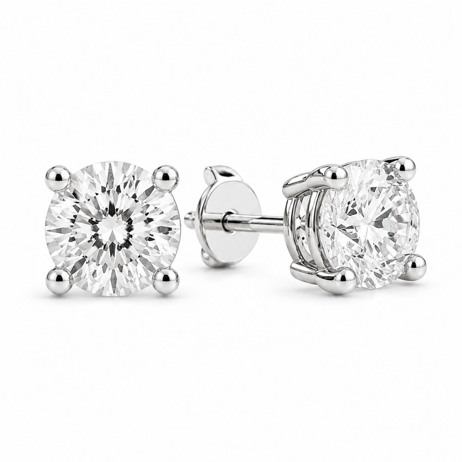 Florence 4 Prong Stud Diamond Earrings