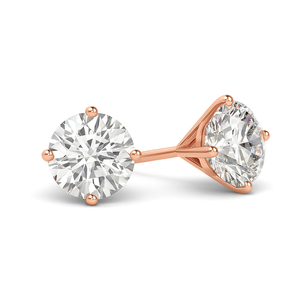 0.1 Ct Lab-Created Round Cut Jiana  Studs Diamond Earrings in Silver 925