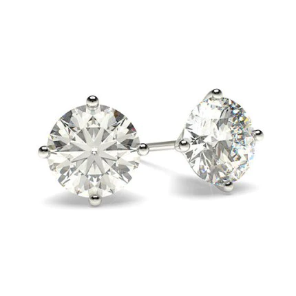 0.20-3.00 Carat Straight Prong Natural And Lab Created Round Diamond Stud Earrings