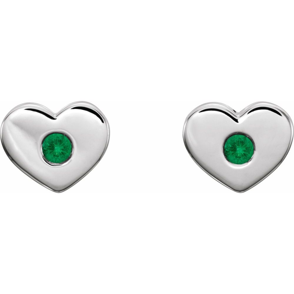 Helvynya Emerald Bezel Set  Diamond Earrings