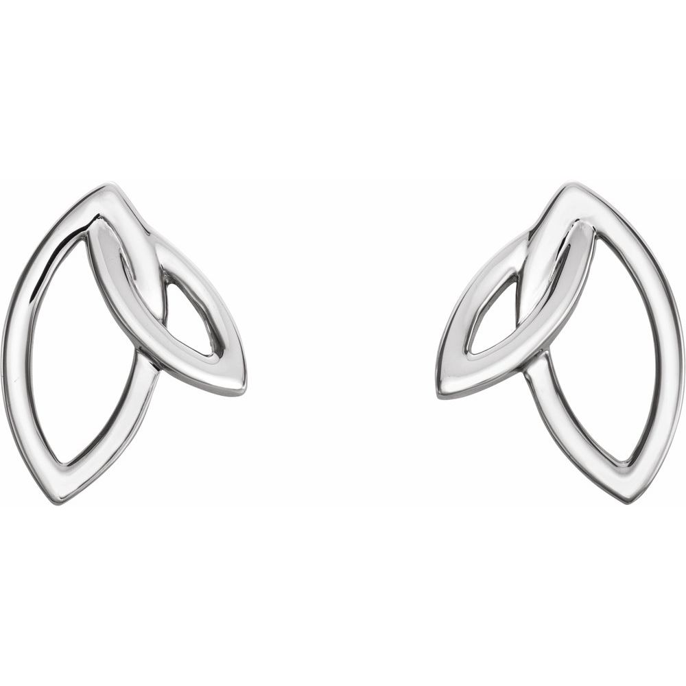 Double Leaf Designed Earrings Available In 9k,14k,18k,Silver And Platinum