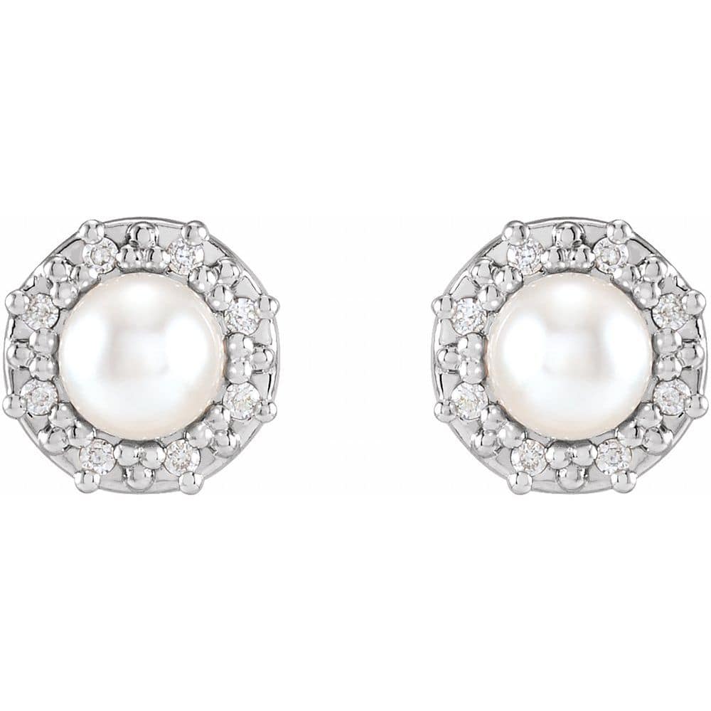 Bukhdan Pearl  Diamond Earrings