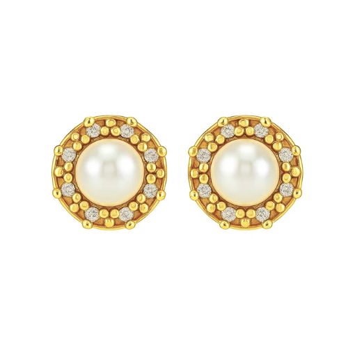 Bukhdan Pearl  Diamond Earrings