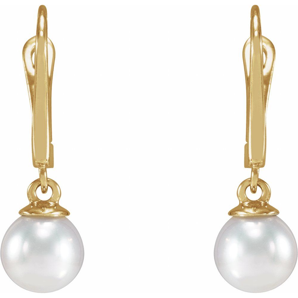 Pearl Round Cut Badarika  in 9K White Gold