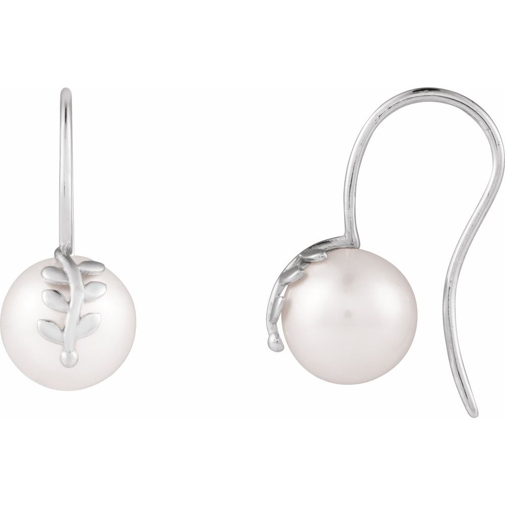 Pearl Round Cut Biserka  in 9K White Gold