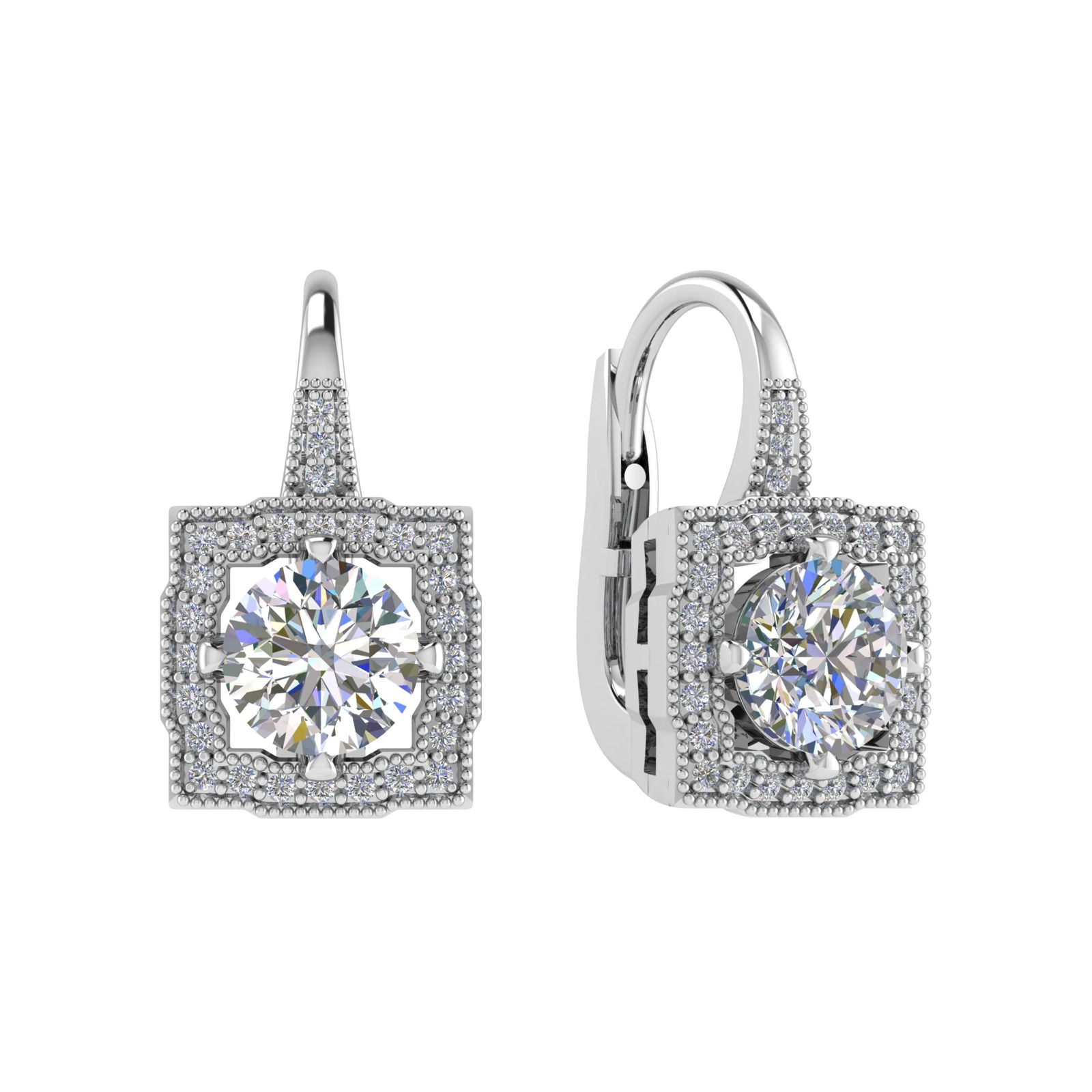 Frigyth 0.70 - 1.50 Carat Natural Prong Set  Diamond Earrings
