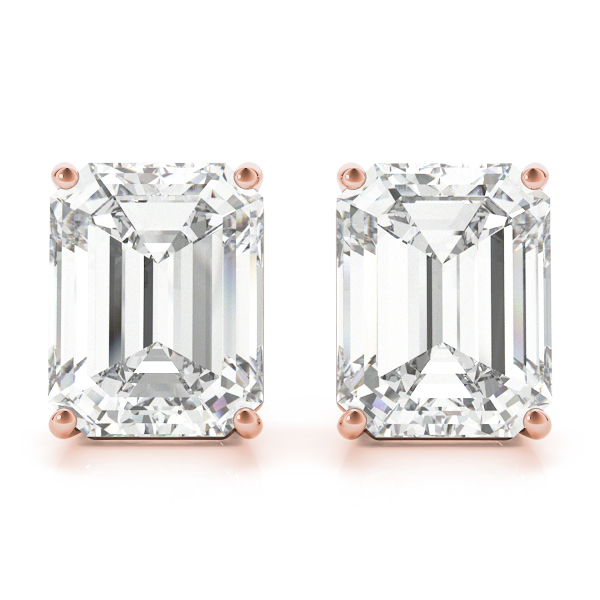 0.4 Ct Lab-Created Emerald Cut Julie  Diamond Earrings in 9K White Gold