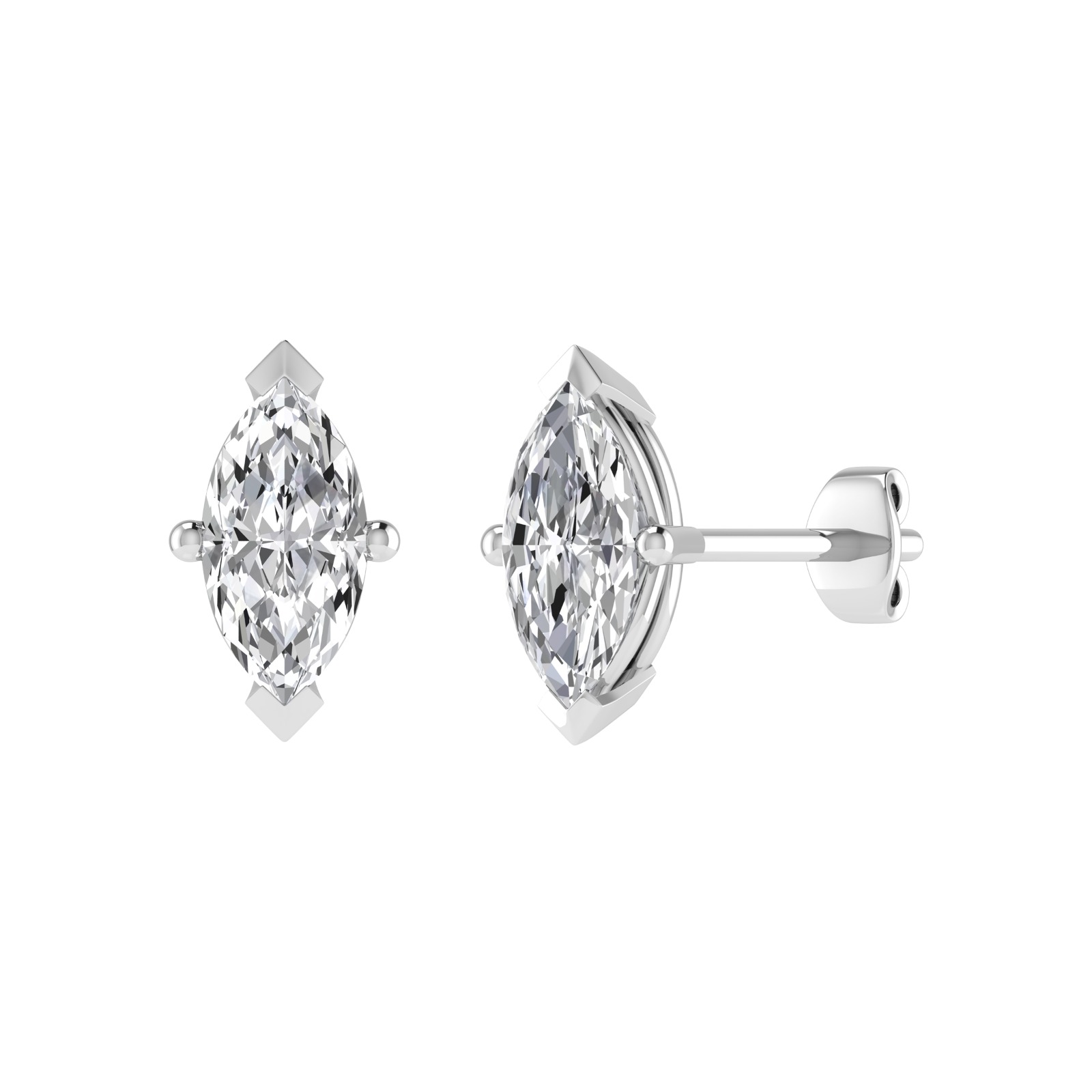 Marquise Cut Diamond Stud Earring