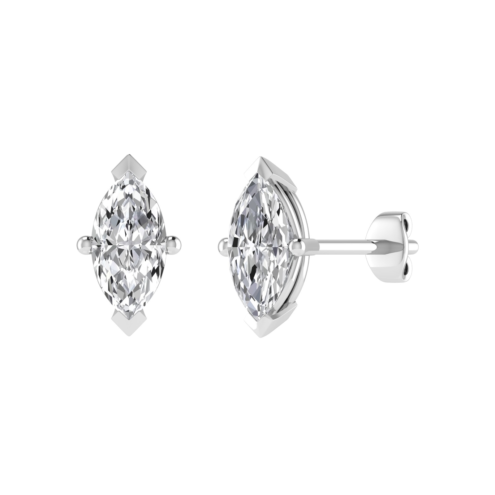 0.2 Ct Lab-Created Marquise Cut Jemma  Studs Diamond Earrings in Silver 925