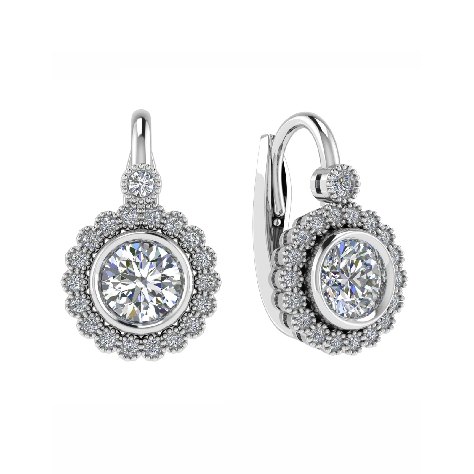 Kelli Natural Bezel  Diamond Earrings