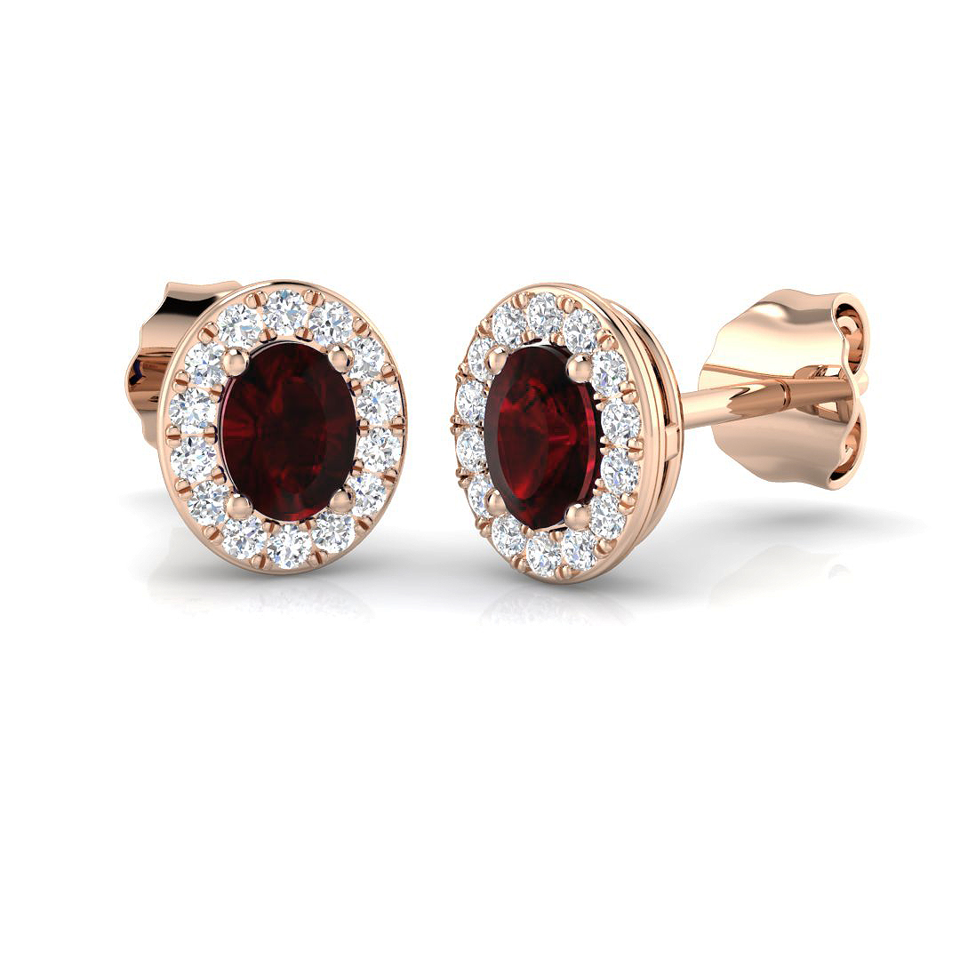 Adelaide Lab Grown Ruby  Diamond Earrings