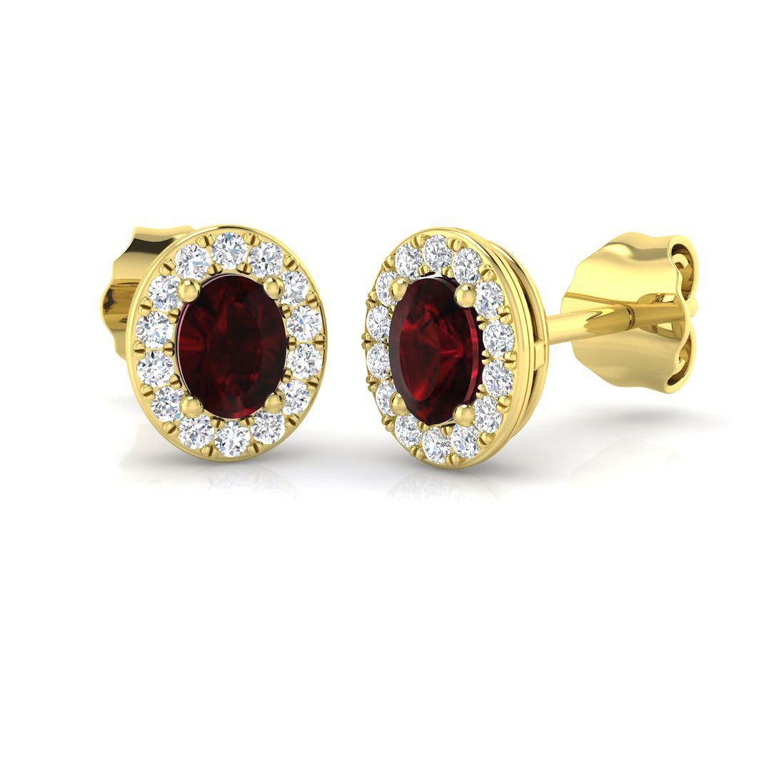 Adelaide Lab Grown Ruby  Diamond Earrings