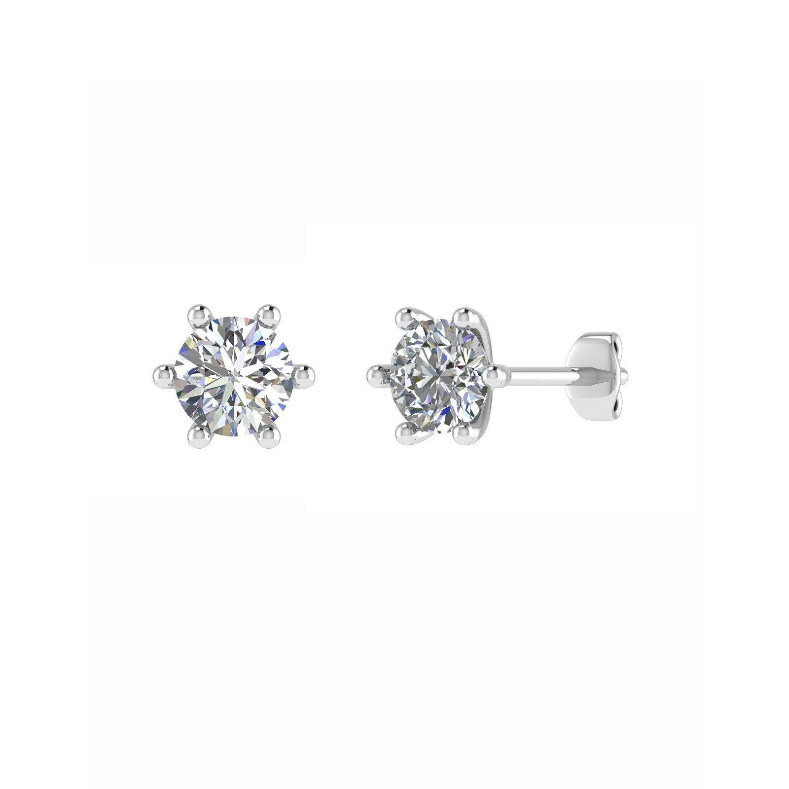 Janiyah Natural 6 Prong  Diamond Earrings