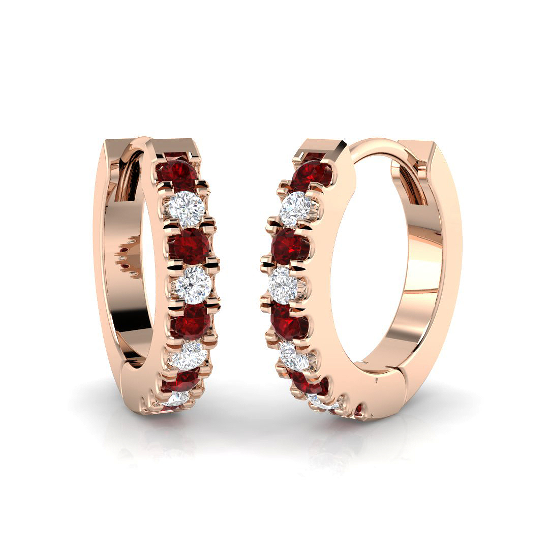Catherine Lab Grown Ruby  Diamond Earrings