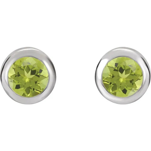 0.52 Ct Peridot Round Cut Aitana  in 9K White Gold