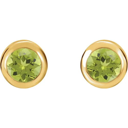 0.52 Ct Peridot Round Cut Aitana  in 9K White Gold