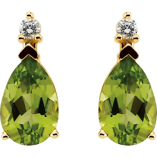 2.29 Ct Peridot Pear Cut Aurella  in 9K White Gold
