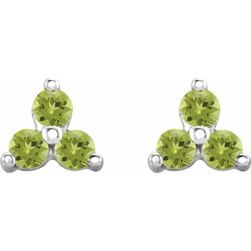 0.42 Ct Peridot Round Cut Anonna  in 9K White Gold