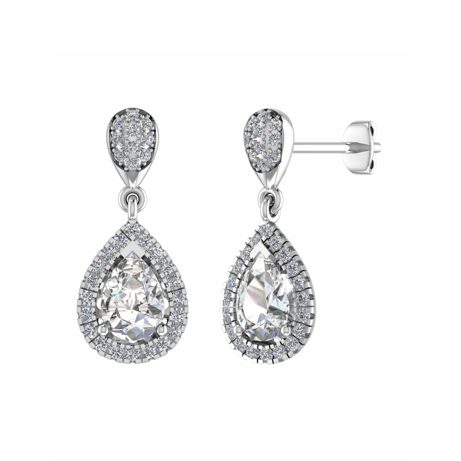  Sterling Oval Shaped Drop  Earring