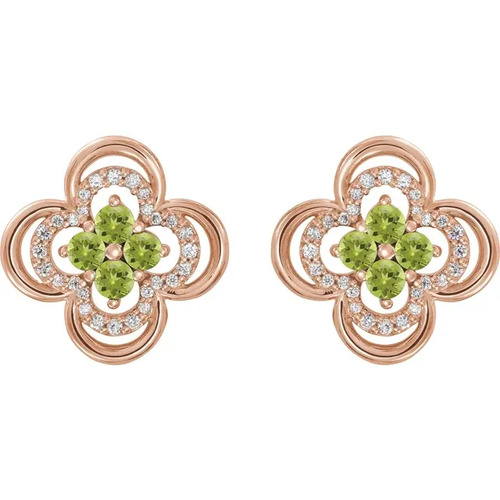 Auxilia Peridot  Diamond Earrings