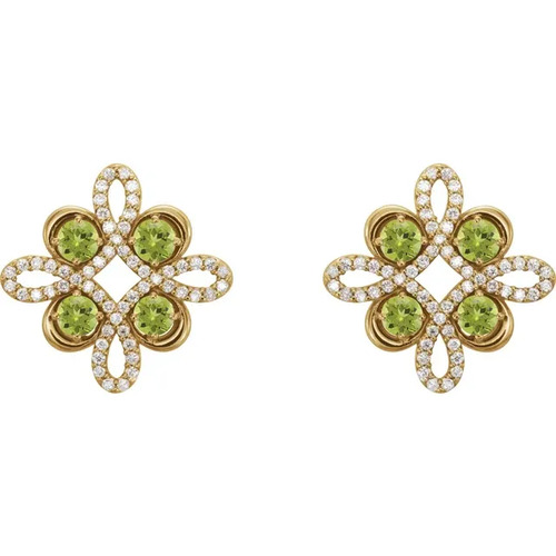 0.84 Ct Peridot Round Cut Alitha  in 9K White Gold