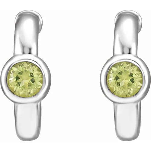 0.24 Ct Peridot Round Cut Amarina  in 9K White Gold