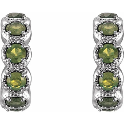 0.98 Ct Peridot Round Cut Anathea  in 9K White Gold