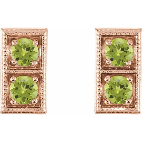 Hailie Peridot 4 Prong Set  Diamond Earrings