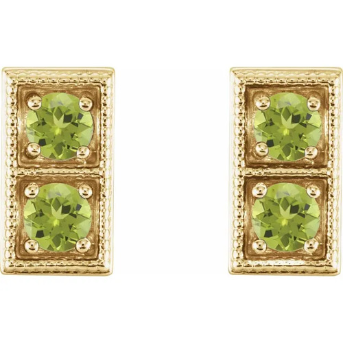 Hailie Peridot 4 Prong Set  Diamond Earrings
