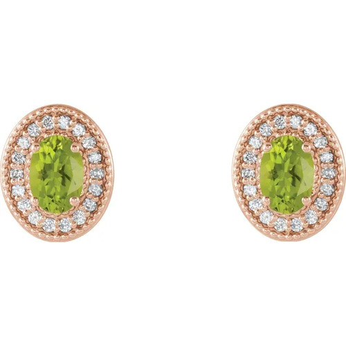 Aroa Peridot  Diamond Earrings