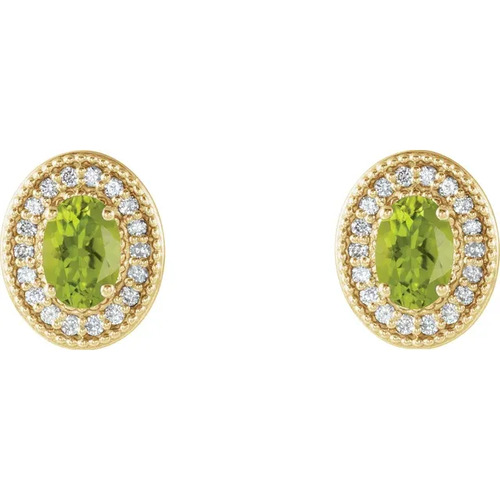 Aroa Peridot  Diamond Earrings