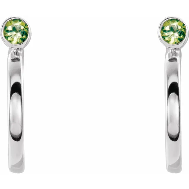 0.14 Ct Peridot Round Cut Achlys  in 9K White Gold