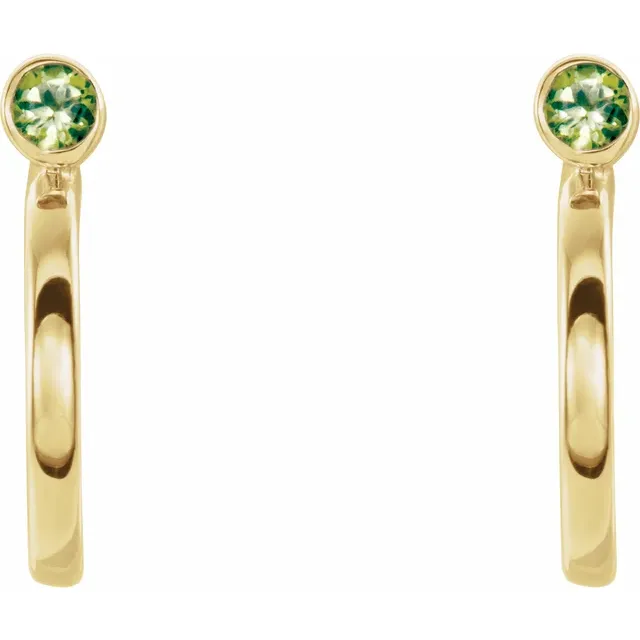 0.14 Ct Peridot Round Cut Achlys  in 9K White Gold