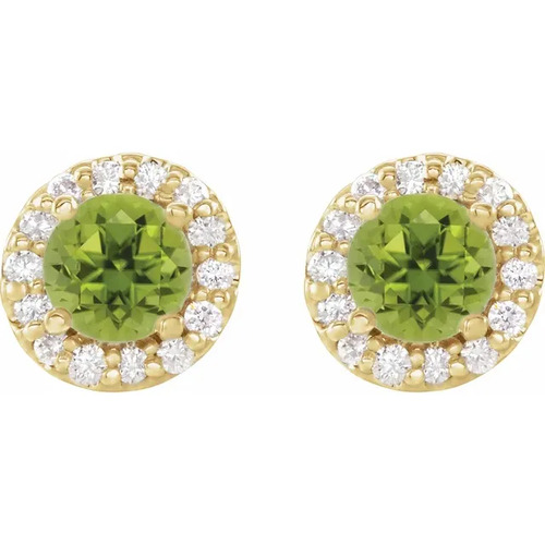 Aishe Peridot  Diamond Earrings