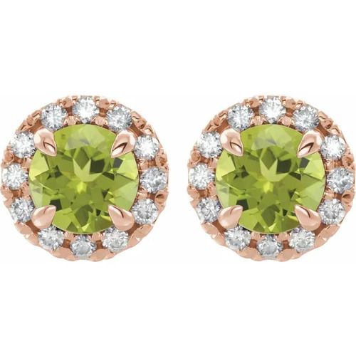 2.05 Ct Peridot Round Cut Avir  in 9K White Gold