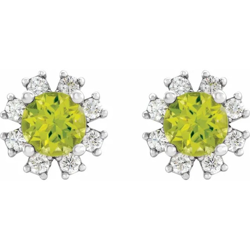 Agna 2.17 Carat Peridot  Diamond Earrings