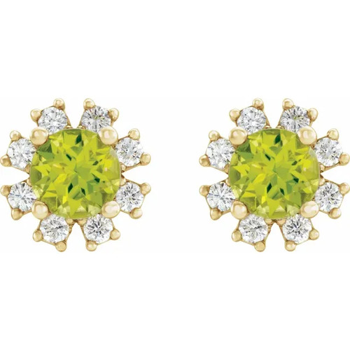 Agna Peridot  Diamond Earrings